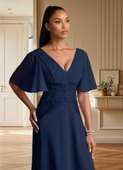 Augday Milliat A-Line Lace Chiffon Dress