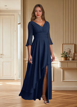 Augday Eire A-Line Pleated Chiffon Dress