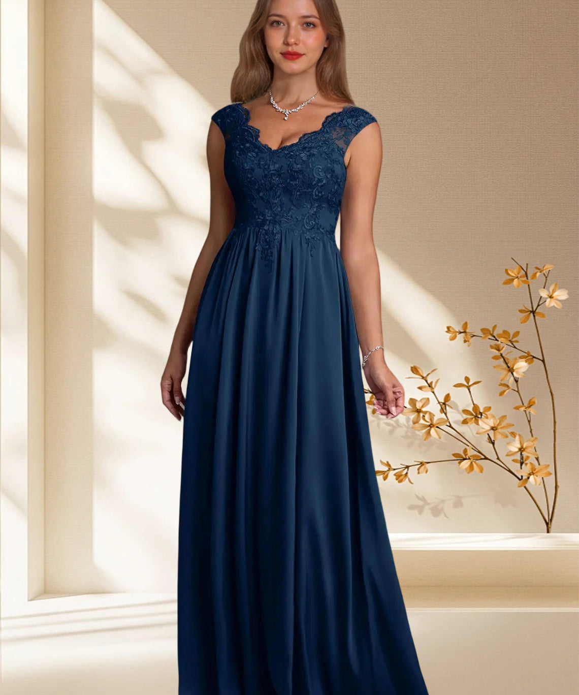 Augday Amethyst A-Line Lace Dress