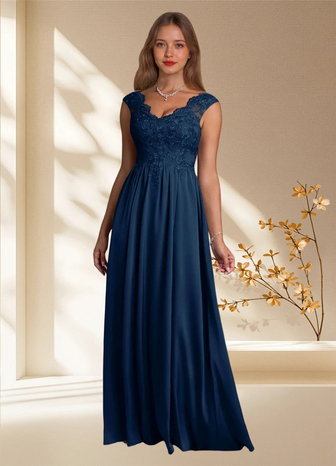 Augday Amethyst A-Line Lace Dress