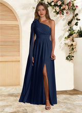 Augday Lancaster A-Line One Shoulder Chiffon Dress