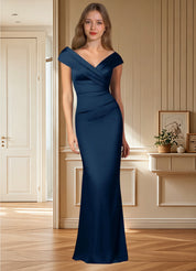 Augday Ludlow Mermaid Pleated Stretch Satin Dress