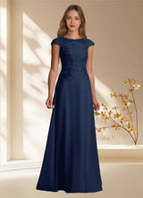 Augday Christi A-Line Lace Chiffon Dress