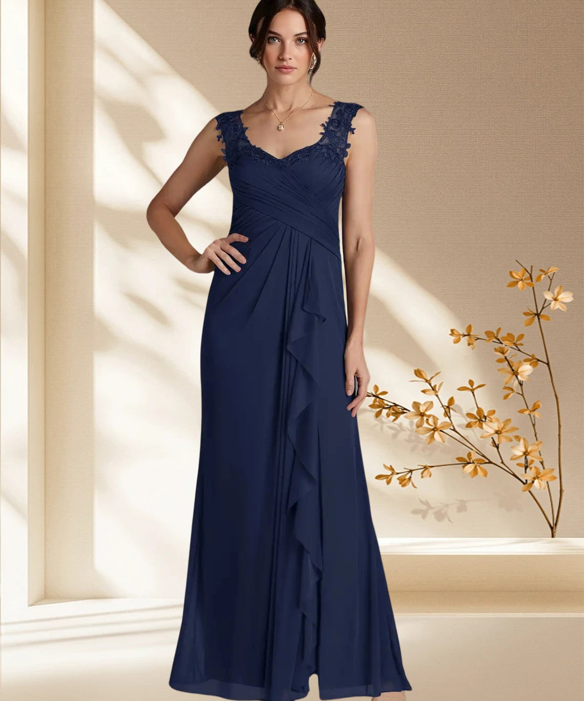 Augday Edelin A-Line Sweetheart Neckline Pleated Mesh Dress