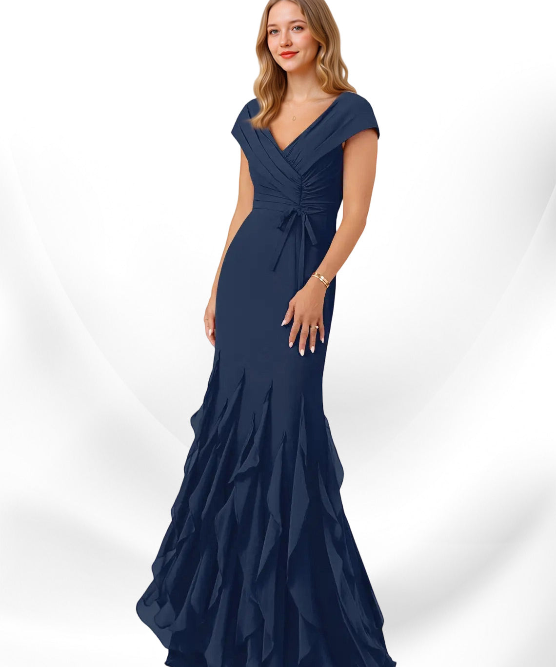 Augday Bailora Mermaid Ruched Chiffon Dress