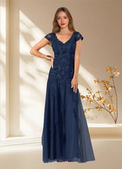 Augday Romy Mermaid V-Neck Sequins Tulle Dress