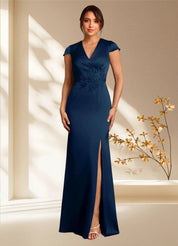 Augday Rilda Sheath Lace Stretch Satin Dress