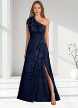 Augday Easton Ball-Gown One Shoulder Floral Burnout Dress