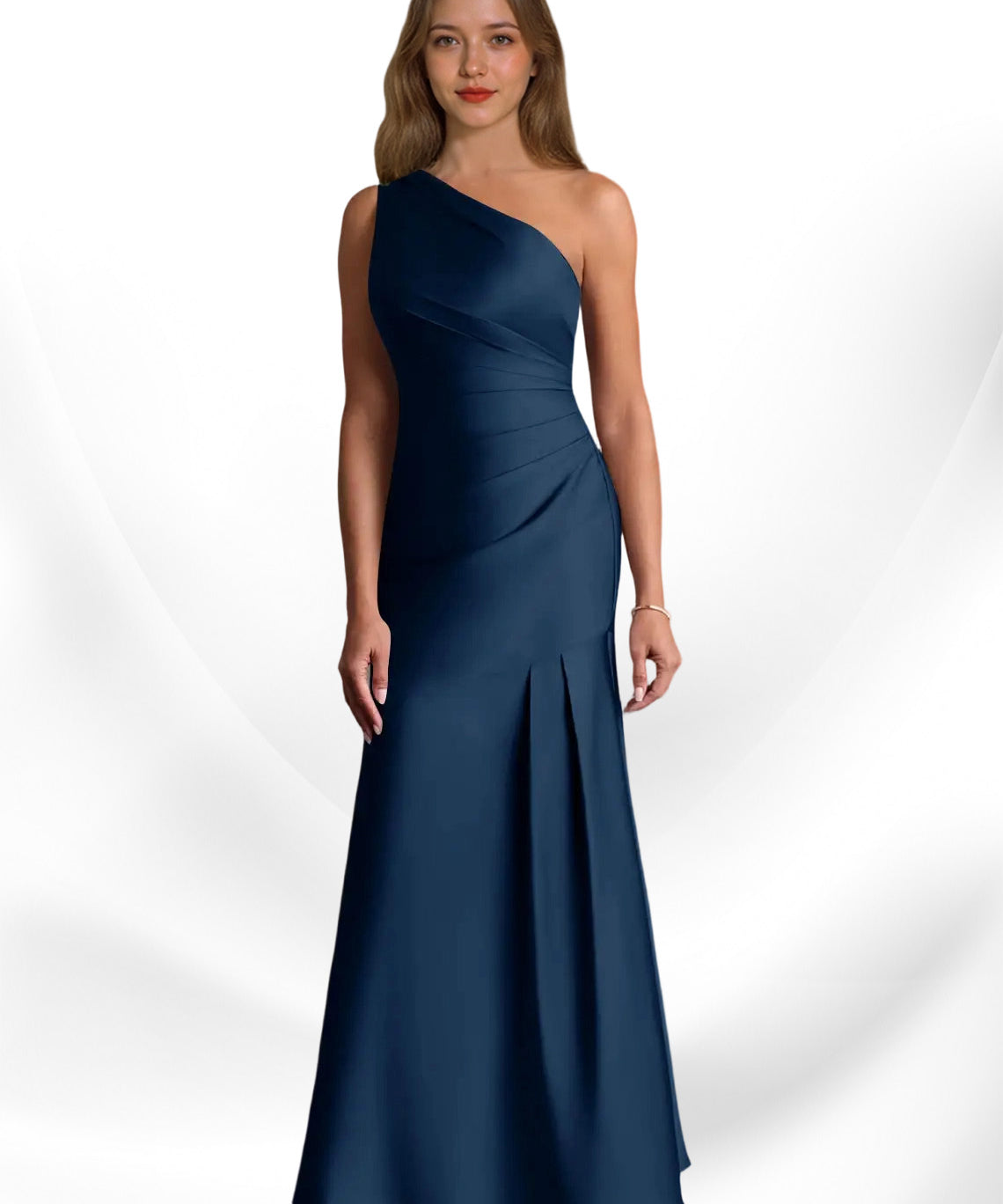 Augday Haifa Mermaid One Shoulder Stretch Satin Dress