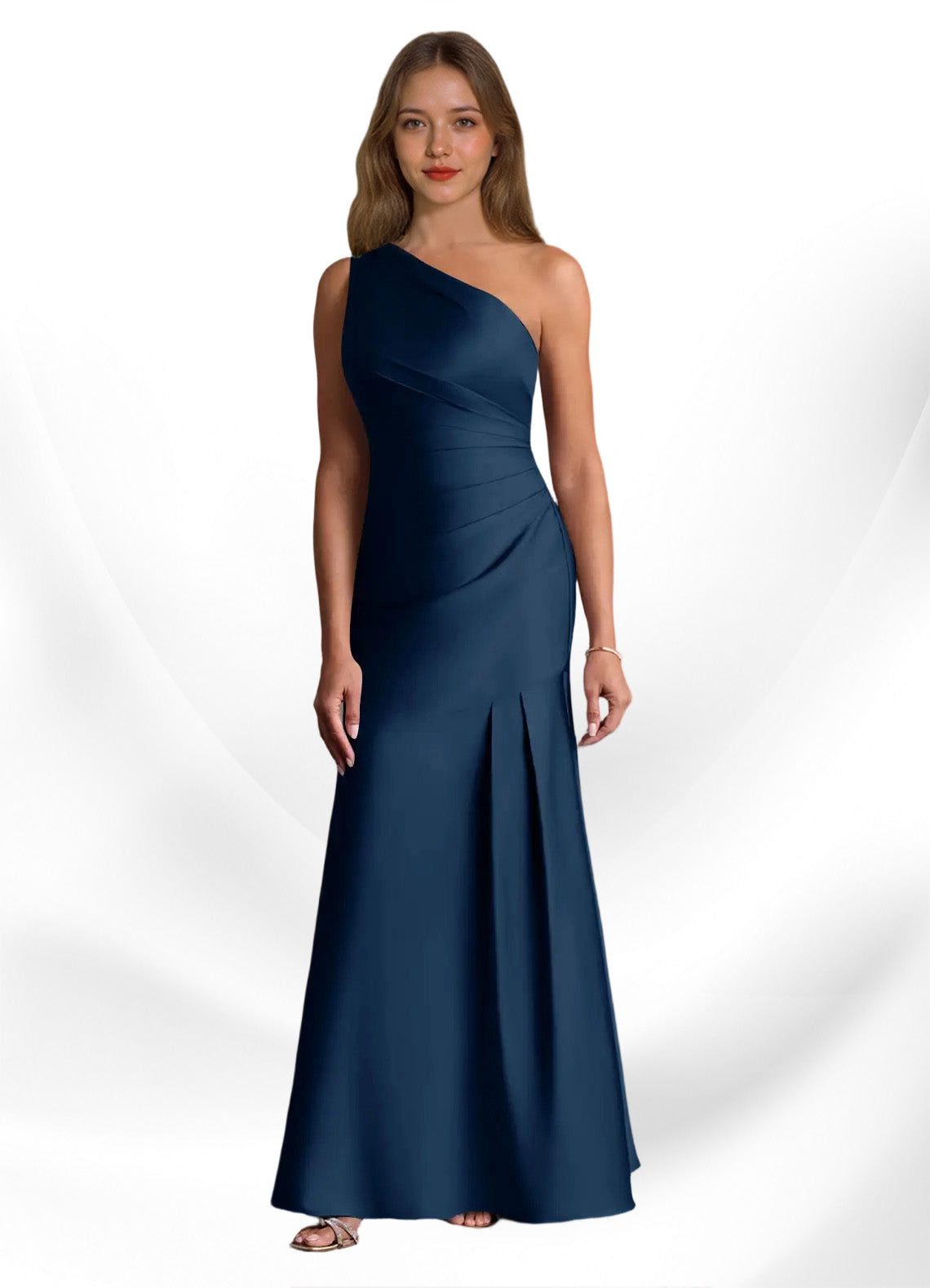 Augday Haifa Mermaid One Shoulder Stretch Satin Dress