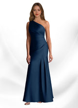 Augday Haifa Mermaid One Shoulder Stretch Satin Dress