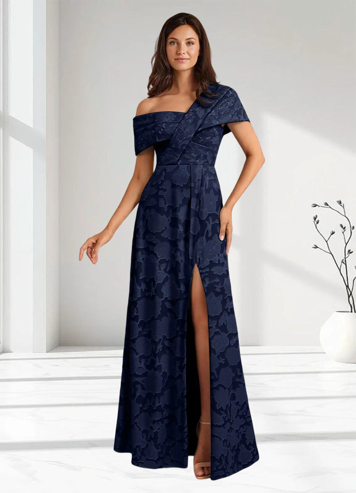 Augday Milton Milton A-Line Pleated Floral Burnout Dress