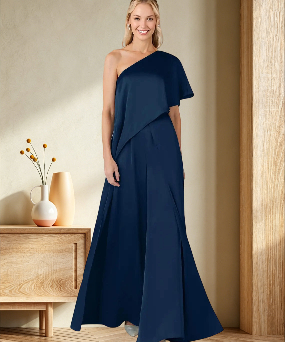 Pantsuit Stretch Satin Dress