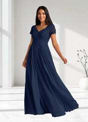 Augday Dunja A-Line V-Neck Lace Chiffon Dress