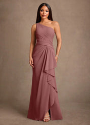 Augday Floy Sheath One Shoulder Chiffon Dress