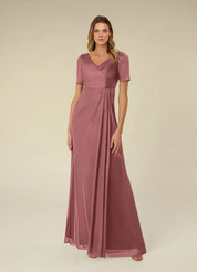 Augday Bessie A-Line Pleated Mesh Dress