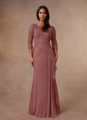 Augday Calanthe A-Line Scoop Chiffon Dress