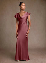 Augday Shelby Mother of the Bride Dresses Mermaid Pleated Stretch Satin Dress