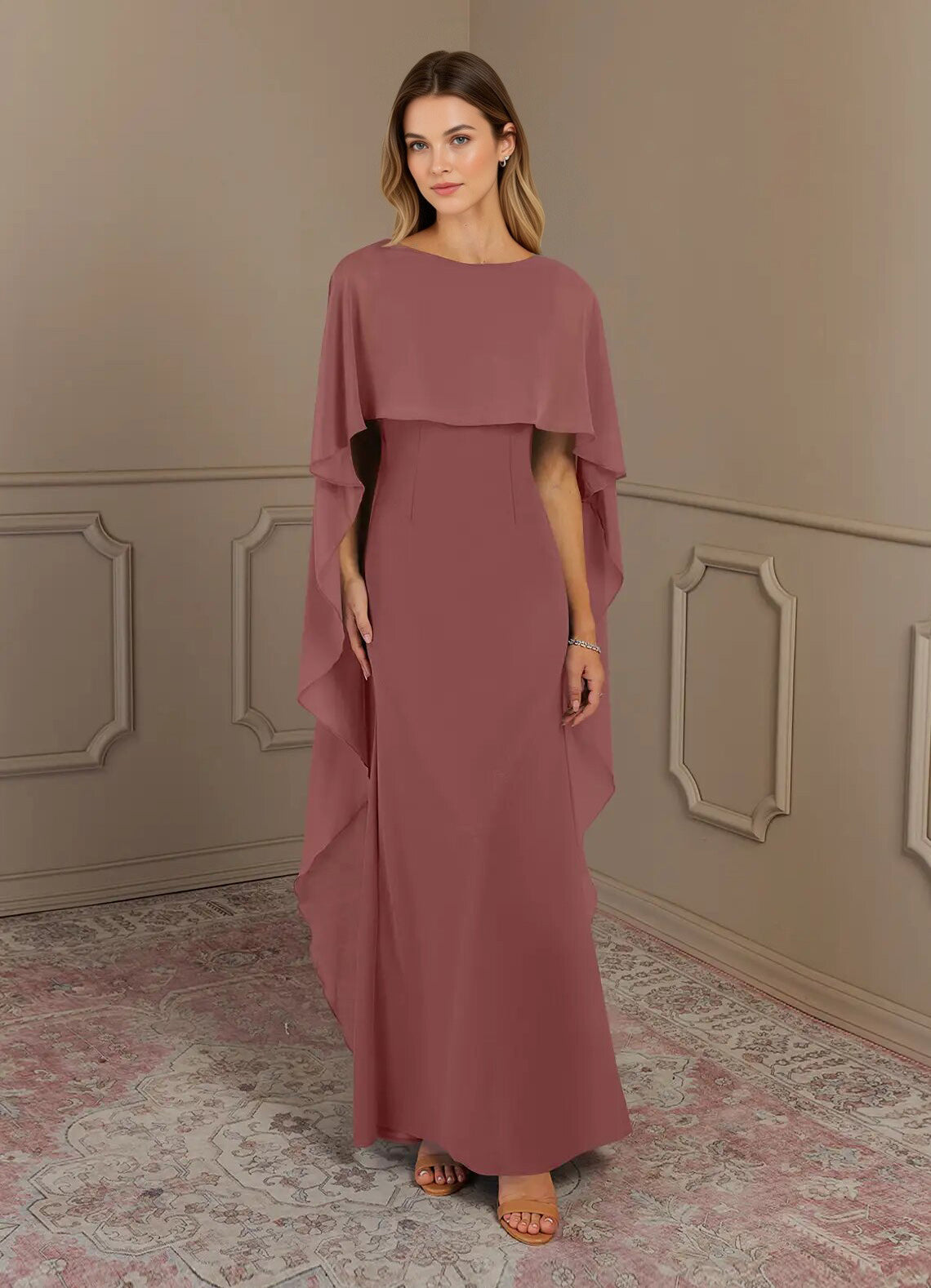 Augday Sheath Scoop Stretch Crepe Dress