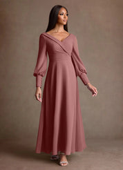 Augday Paterson A-Line Pleated Chiffon Dress
