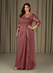 Augday Calanthe A-Line Scoop Chiffon Dress Plus Size