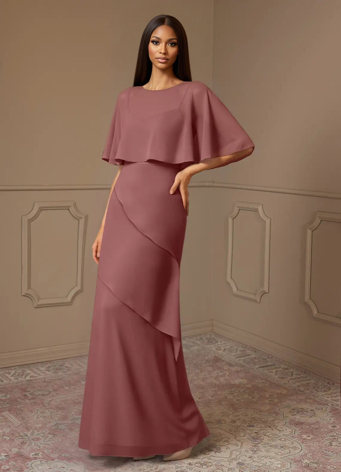 Augday Bowie A-Line Chiffon Dress
