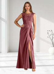 Augday Santa Barbara Sheath Pleated Stretch Satin Dress