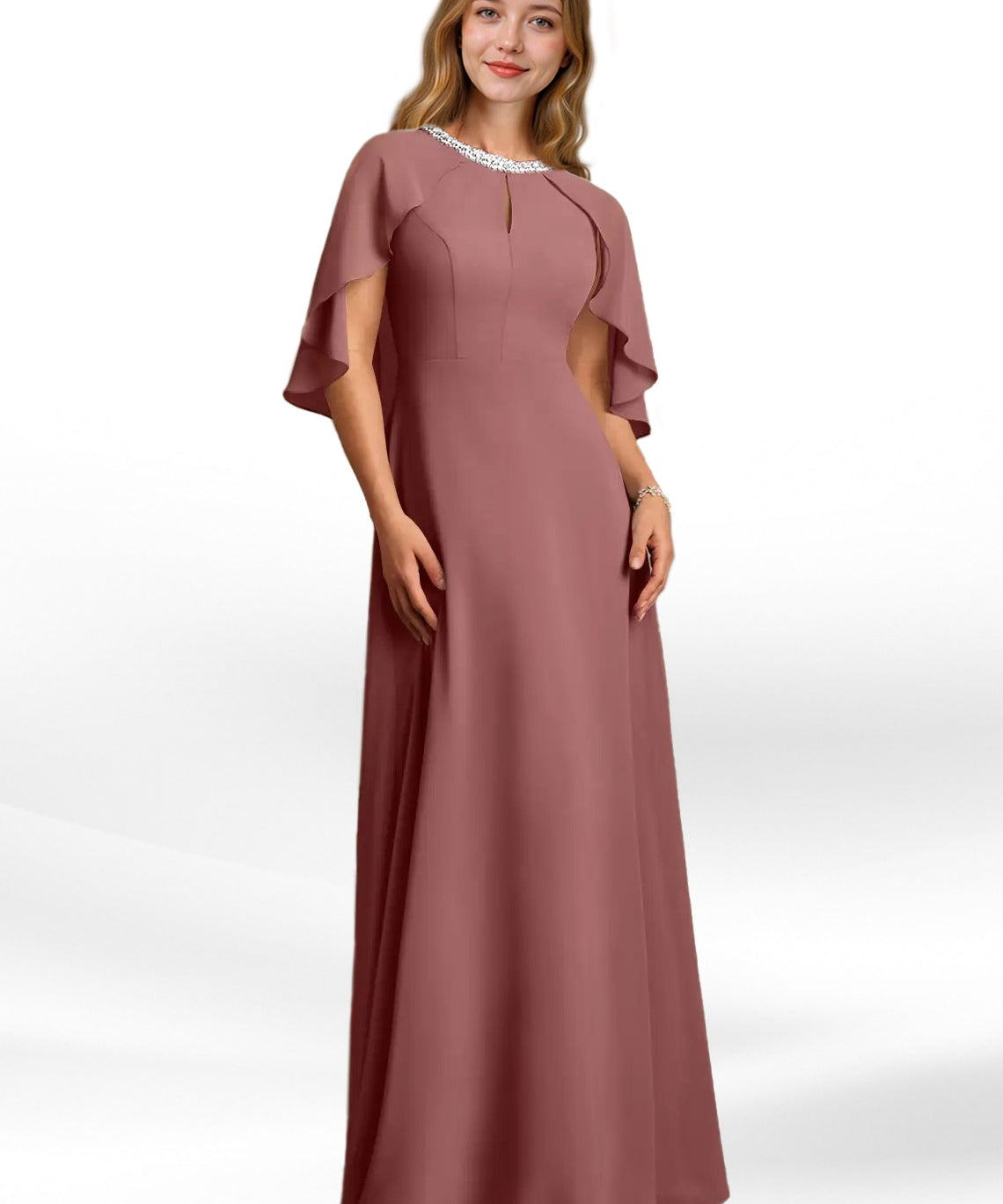 Augday Winnifred A-Line Beaded Chiffon Dress