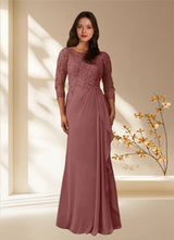 Augday Calanthe A-Line Scoop Chiffon Dress