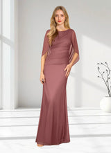 Augday Belladonna Mermaid Scoop Pleated Mesh Dress