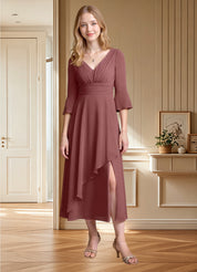 Augday Aerynne A-Line Pleated Chiffon Dress
