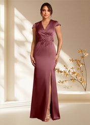 Augday Rilda Sheath Lace Stretch Satin Dress
