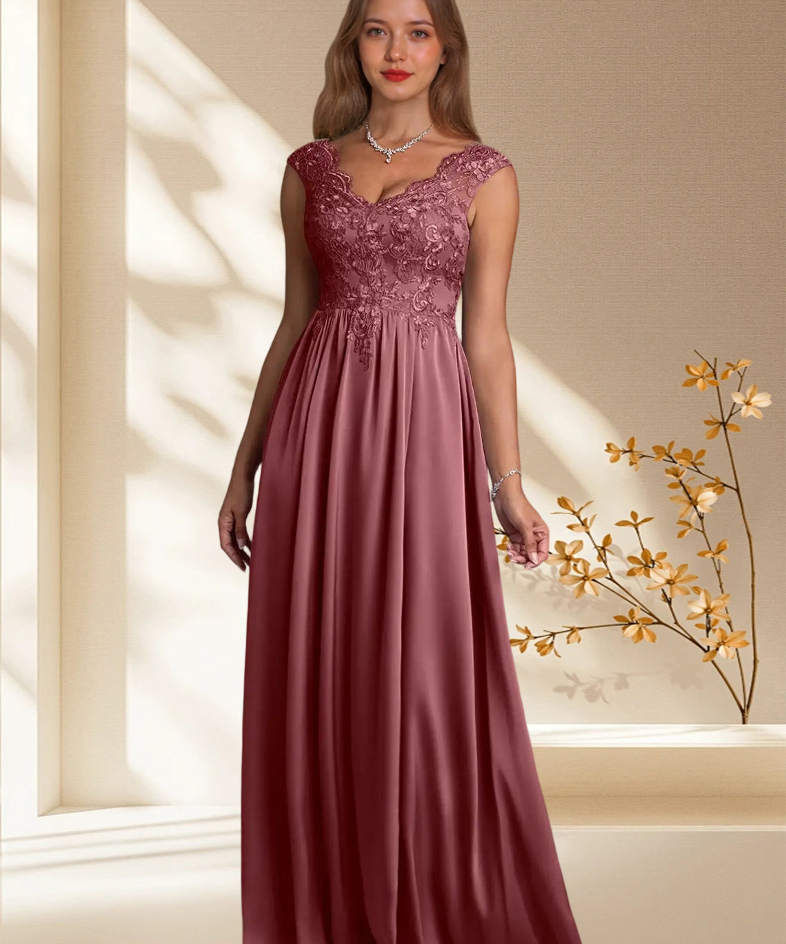 Augday Amethyst A-Line Lace Dress