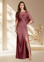 Augday Hera A-Line Lace Stretch Satin Dress