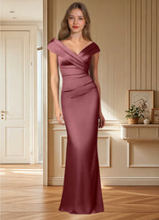 Augday Ludlow Mermaid Pleated Stretch Satin Dress