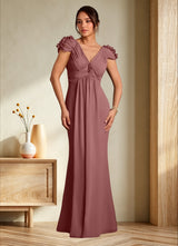 Augday Louella Pleated Chiffon Dress