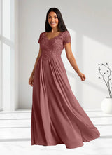 Augday Dunja A-Line V-Neck Lace Chiffon Dress