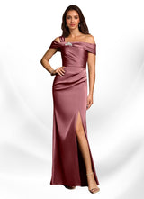 Augday Altonia Mermaid Off the Shoulder Stretch Satin Dress