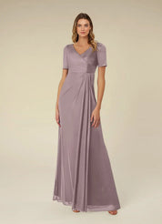 Augday Bessie A-Line Pleated Mesh Dress