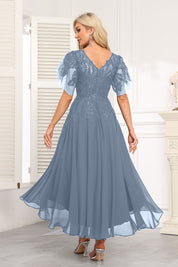 Augday Chiffon Lace Sequins Mother of the Bridesmaid Dresses