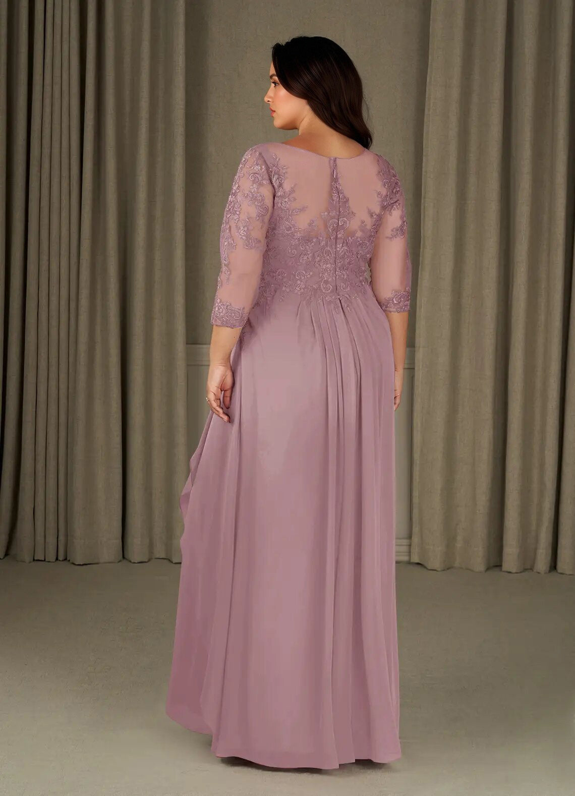 Augday Calanthe A-Line Scoop Chiffon Dress Plus Size