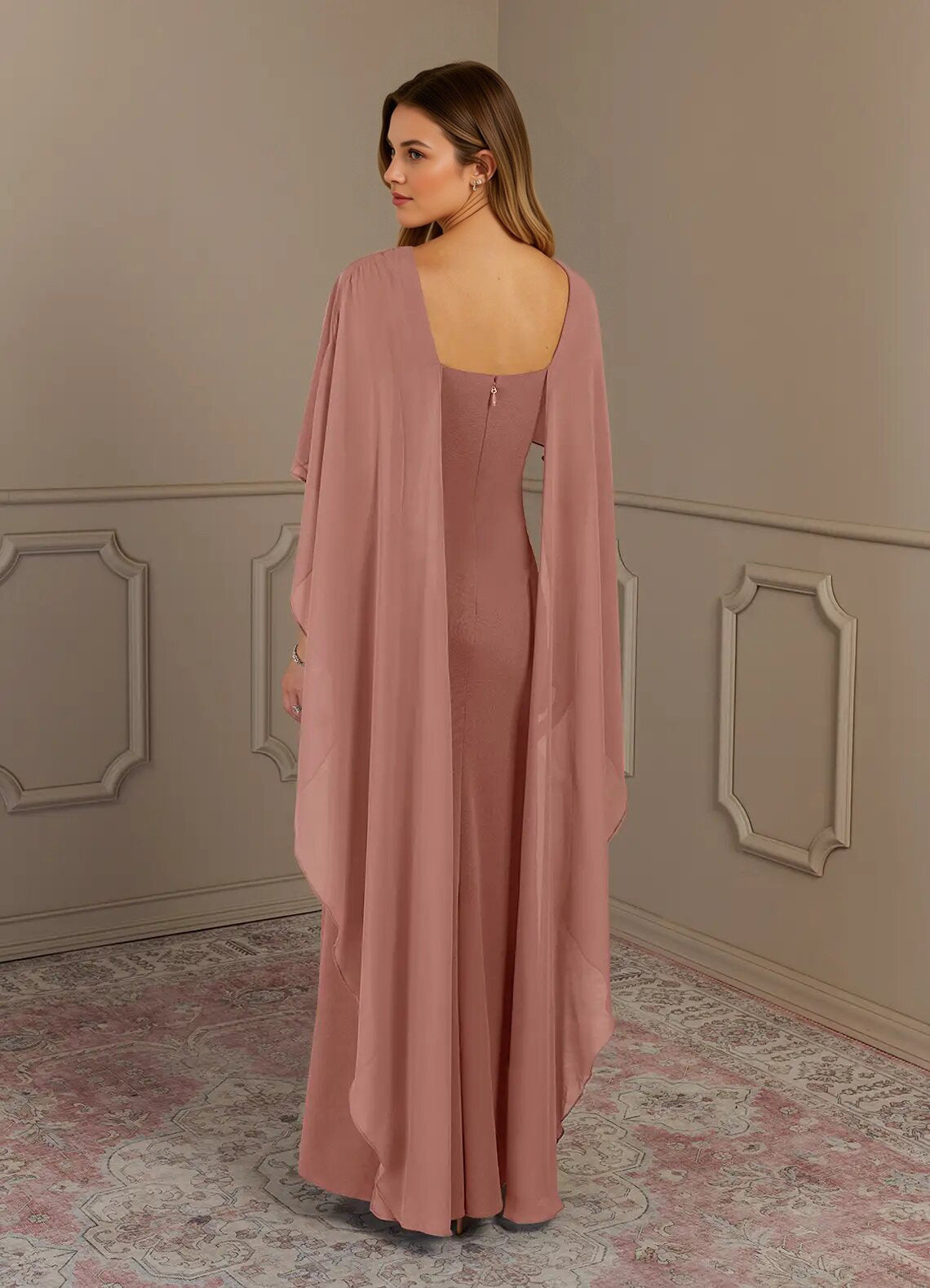 Augday Sheath Scoop Stretch Crepe Dress
