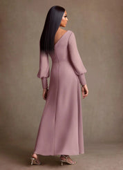Augday Paterson A-Line Pleated Chiffon Dress