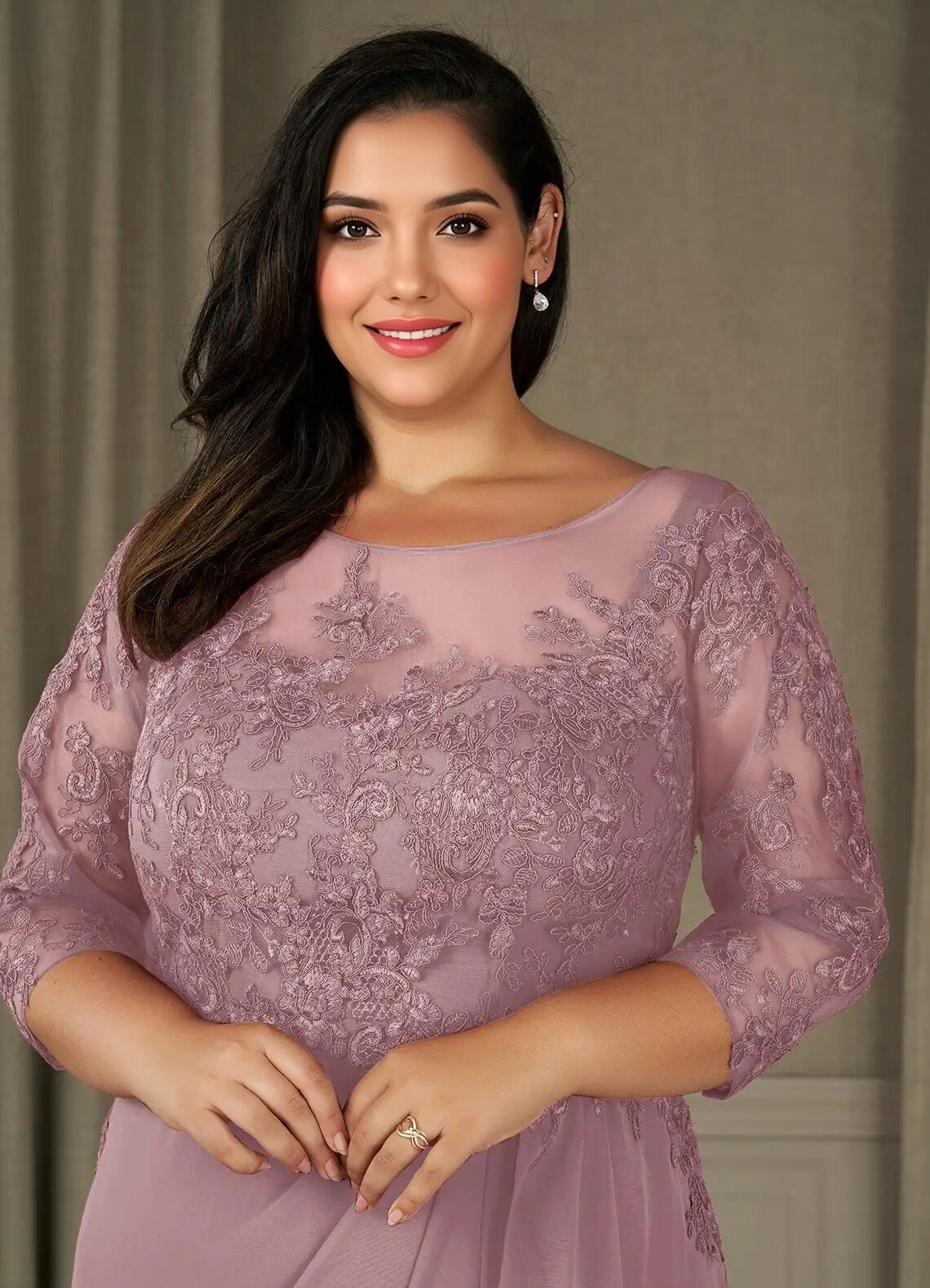 Augday Calanthe A-Line Scoop Chiffon Dress Plus Size