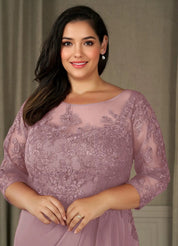Augday Calanthe A-Line Scoop Chiffon Dress Plus Size