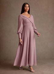 Augday Paterson A-Line Pleated Chiffon Dress