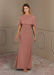 Augday Sheath Scoop Stretch Crepe Dress