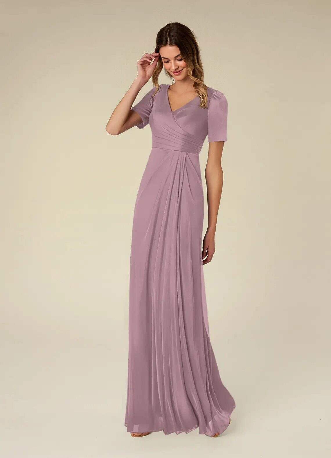 Augday Bessie A-Line Pleated Mesh Dress