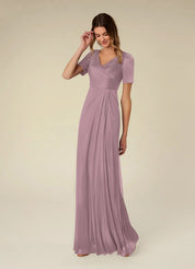 Augday Bessie A-Line Pleated Mesh Dress
