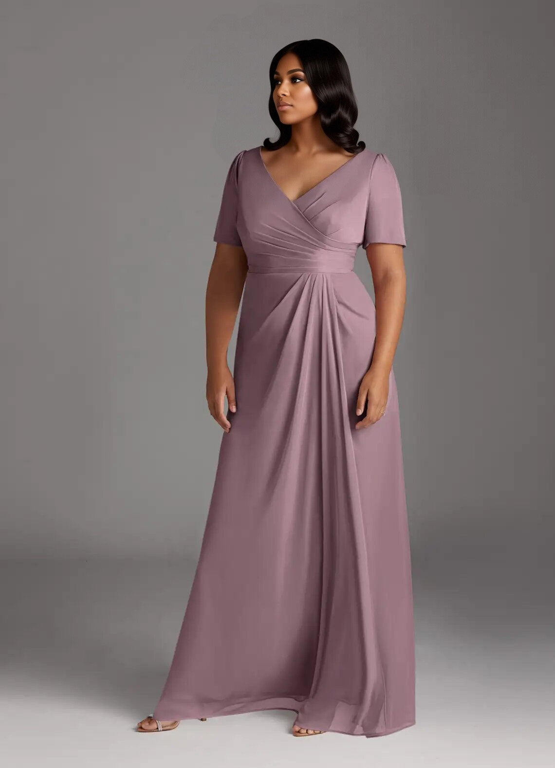 Augday Bessie A-Line Pleated Mesh Dress Plus Size